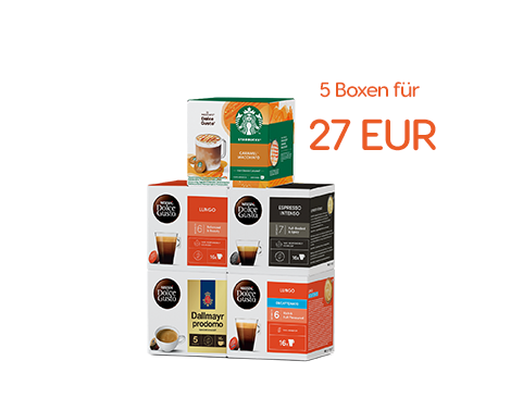 5 Boxen für 27 EUR NESCAFÉ® Dolce Gusto® header image