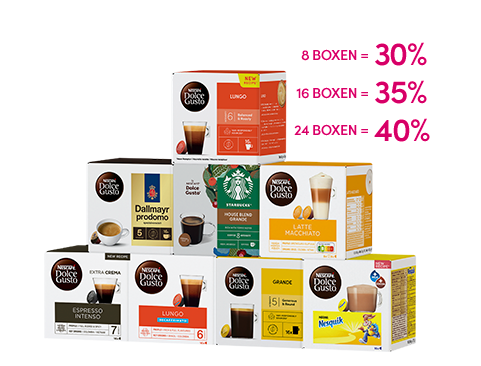 Top-Angebot: Bis zu 40 % Rabatt | NESCAFÉ® Dolce Gusto® 						 header image
