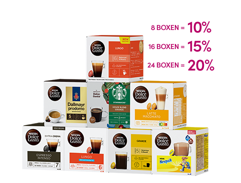Top-Angebot: Bis zu 20 % Rabatt | NESCAFÉ® Dolce Gusto® 						 header image