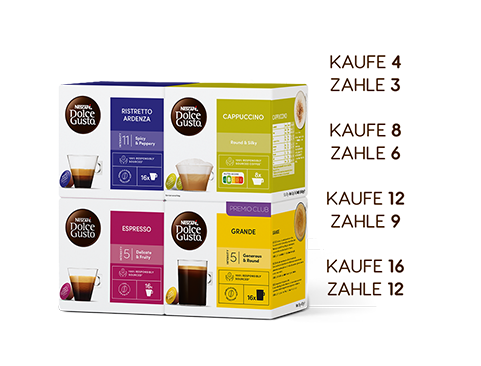 Bis zu 4 Boxen gratis | NESCAFÉ® Dolce Gusto header image