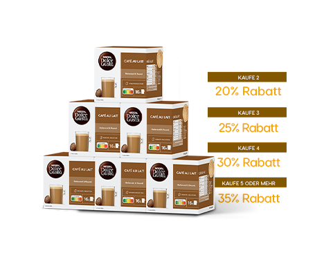 Bis zu 35 % Rabatt auf Vorteilspacks  I NESCAFÉ® Dolce Gusto® header image