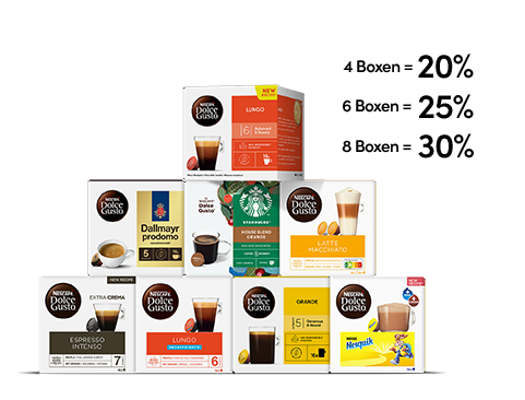 Top-Angebot: Bis zu 30 % Rabatt | NESCAFÉ® Dolce Gusto®  header image