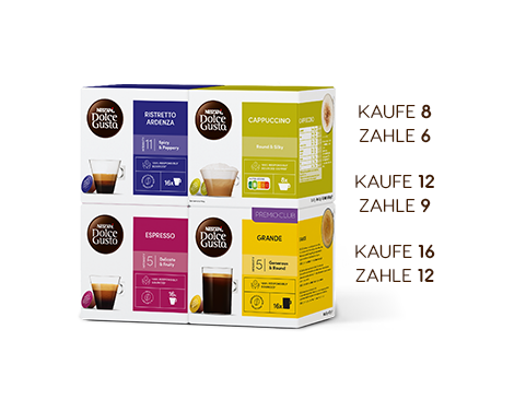 Überraschung: Bis zu 3 Boxen geschenkt* | NESCAFÉ® Dolce Gusto® header image