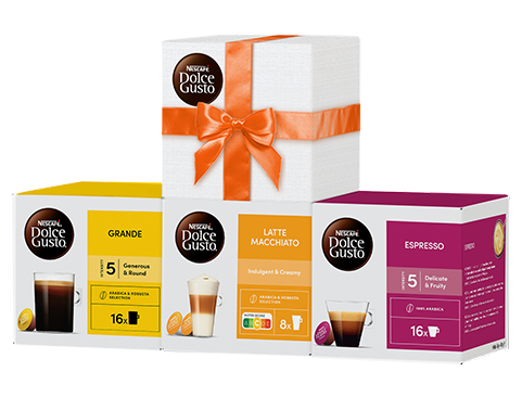 Überraschung: Bis zu 3 Boxen geschenkt* | NESCAFÉ® Dolce Gusto® header image