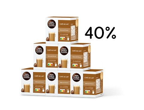 Wir sagen Danke mit einem ganz besonderen Angebot. Vorteilspacks-Deal: 40 % Rabatt | NESCAFÉ® Dolce Gusto® header image