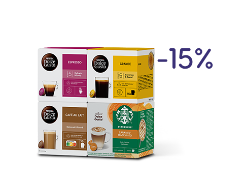 15 % auf alle Kaffeekapseln | NESCAFÉ® Dolce Gusto® header image