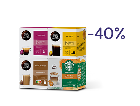 40 % auf alle Kaffeekapseln | NESCAFÉ® Dolce Gusto® header image