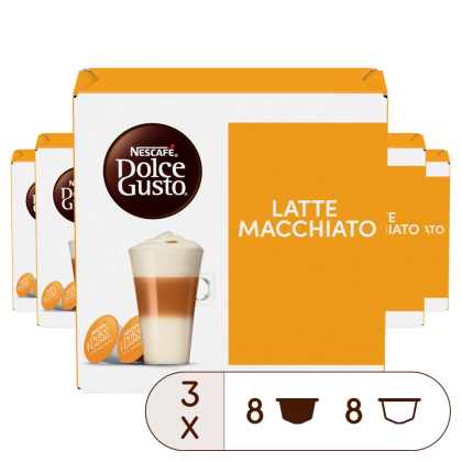 LATTE MACCHIATO VORTEILSPACK 3 PACKUNGEN vorne | Nescafé Dolce Gusto