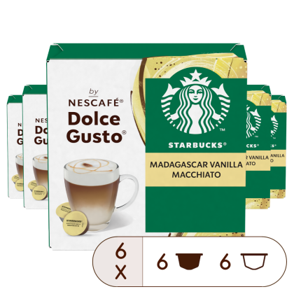 VORTEILSPACK STARBUCKS® MADAGASCAR VANILLA MACCHIATO vorne | Nescafé Dolce Gusto
