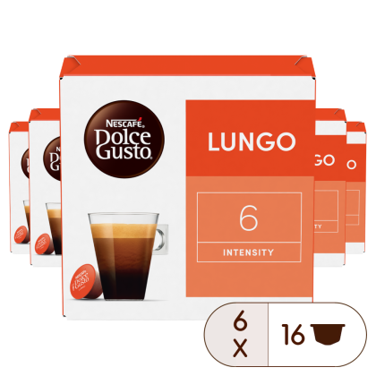 Lungo Vorteilspack 6 Packungen vorne | Nescafé Dolce Gusto