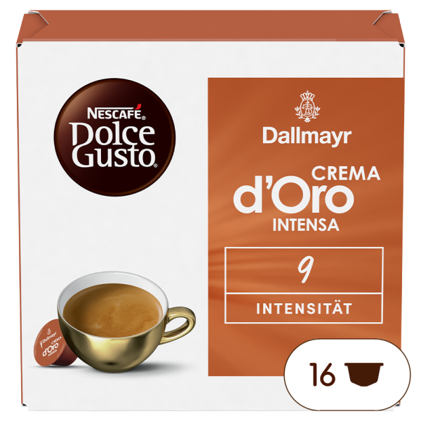 Dallmayr Crema d'Oro Intensa vorne | Nescafé Dolce Gusto