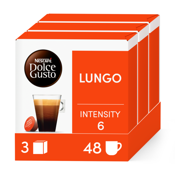 Lungo Vorteilspack 3 Packungen vorne | Nescafé Dolce Gusto