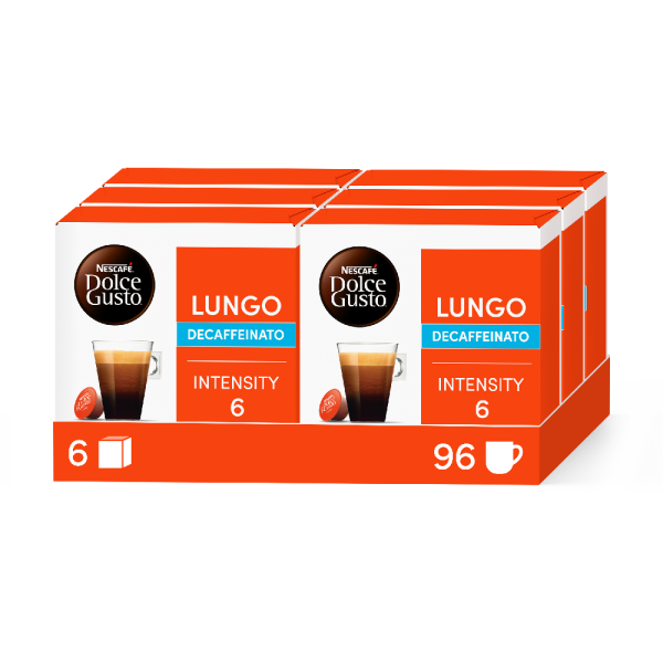 LUNGO DECAFFEINATO VORTEILSPACK 6 PACKUNGEN vorne | Nescafé Dolce Gusto