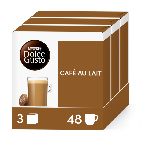 Café au lait Vorteilspack 3 Packungen vorne | Nescafé Dolce Gusto
