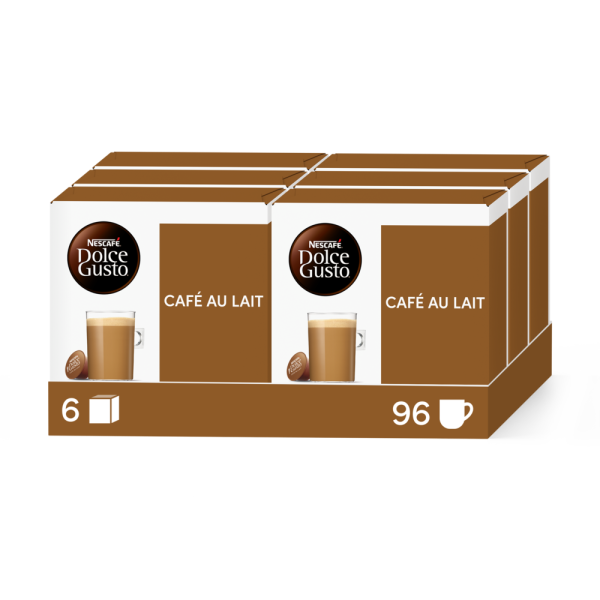 Café au lait Vorteilspack 6 Packungen vorne | Nescafé Dolce Gusto