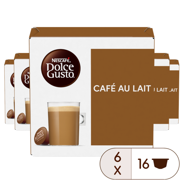Café au lait Vorteilspack 6 Packungen vorne | Nescafé Dolce Gusto