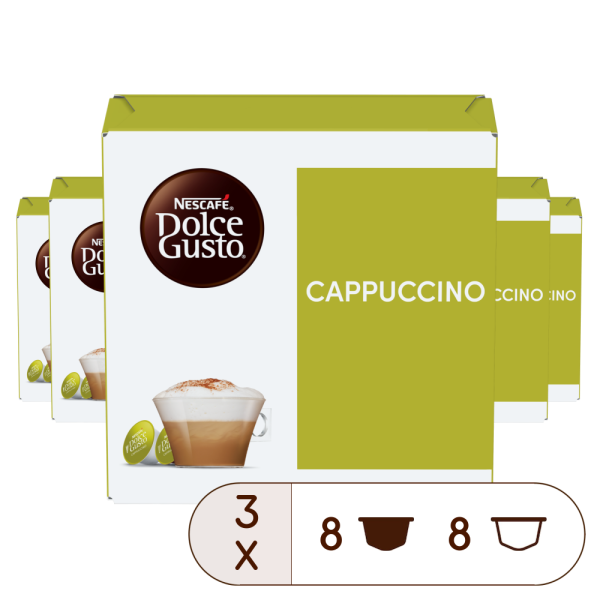 Cappuccino Vorteilspack 3 Packungen vorne | Nescafé Dolce Gusto