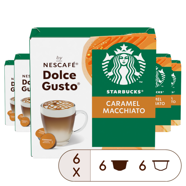 VORTEILSPACK STARBUCKS® CARAMEL MACCHIATO vorne | Nescafé Dolce Gusto