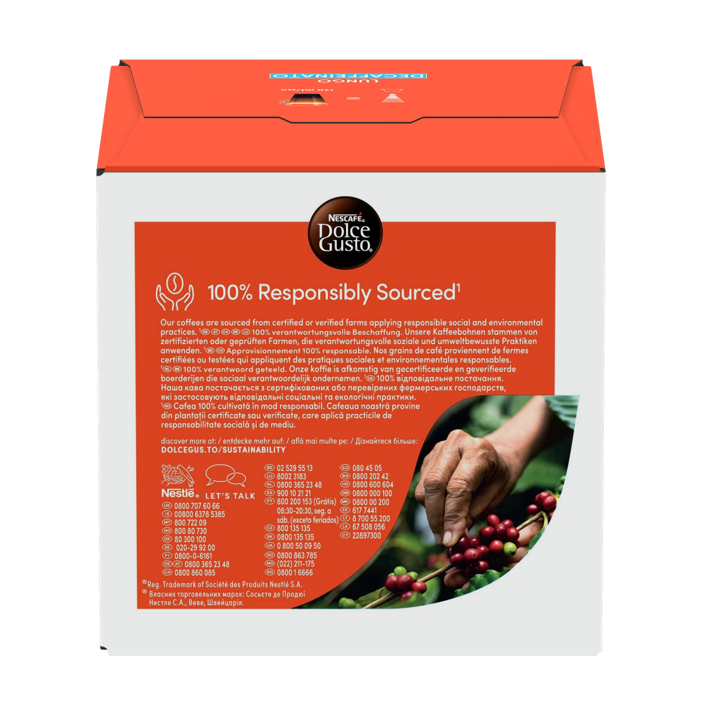 LUNGO ENTKOFFINIERT VORTEILSPACK 3 PACKUNGEN  Rückseite | Nescafé Dolce Gusto
