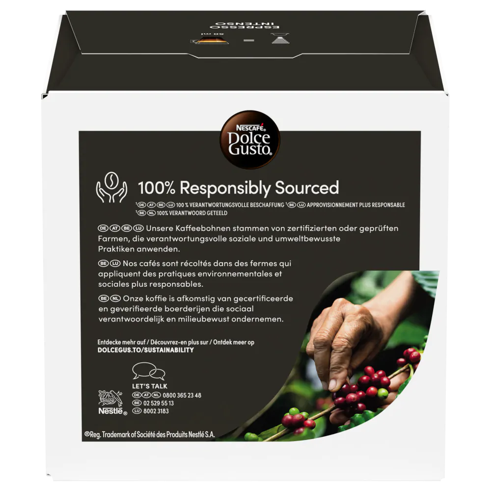 Espresso Intenso Vorteilspack 3 Packungen Rückseite | Nescafé Dolce Gusto