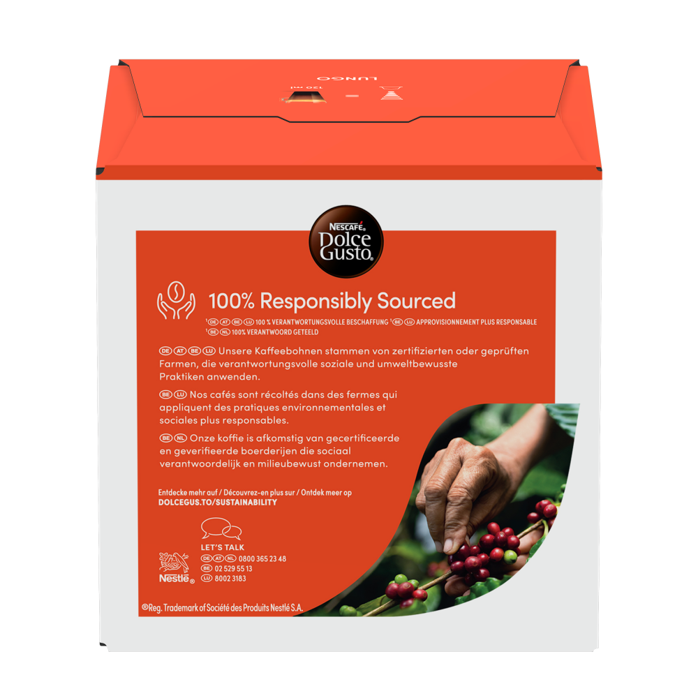Lungo Vorteilspack 3 Packungen Rückseite | Nescafé Dolce Gusto