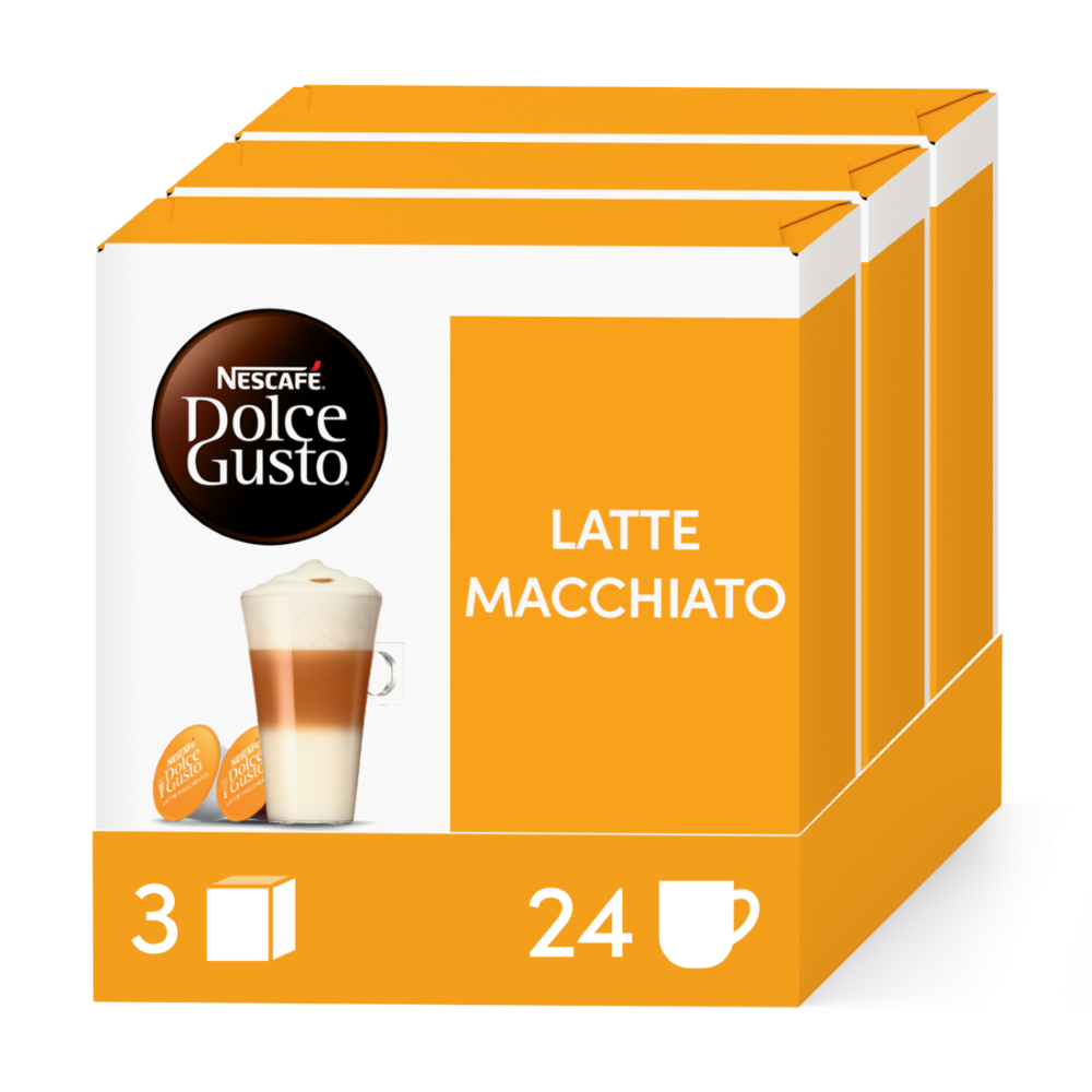 LATTE MACCHIATO VORTEILSPACK 3 PACKUNGEN vorne | Nescafé Dolce Gusto
